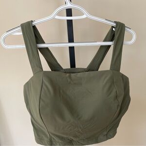 Green Minimalist Bikini Top with Wide Straps